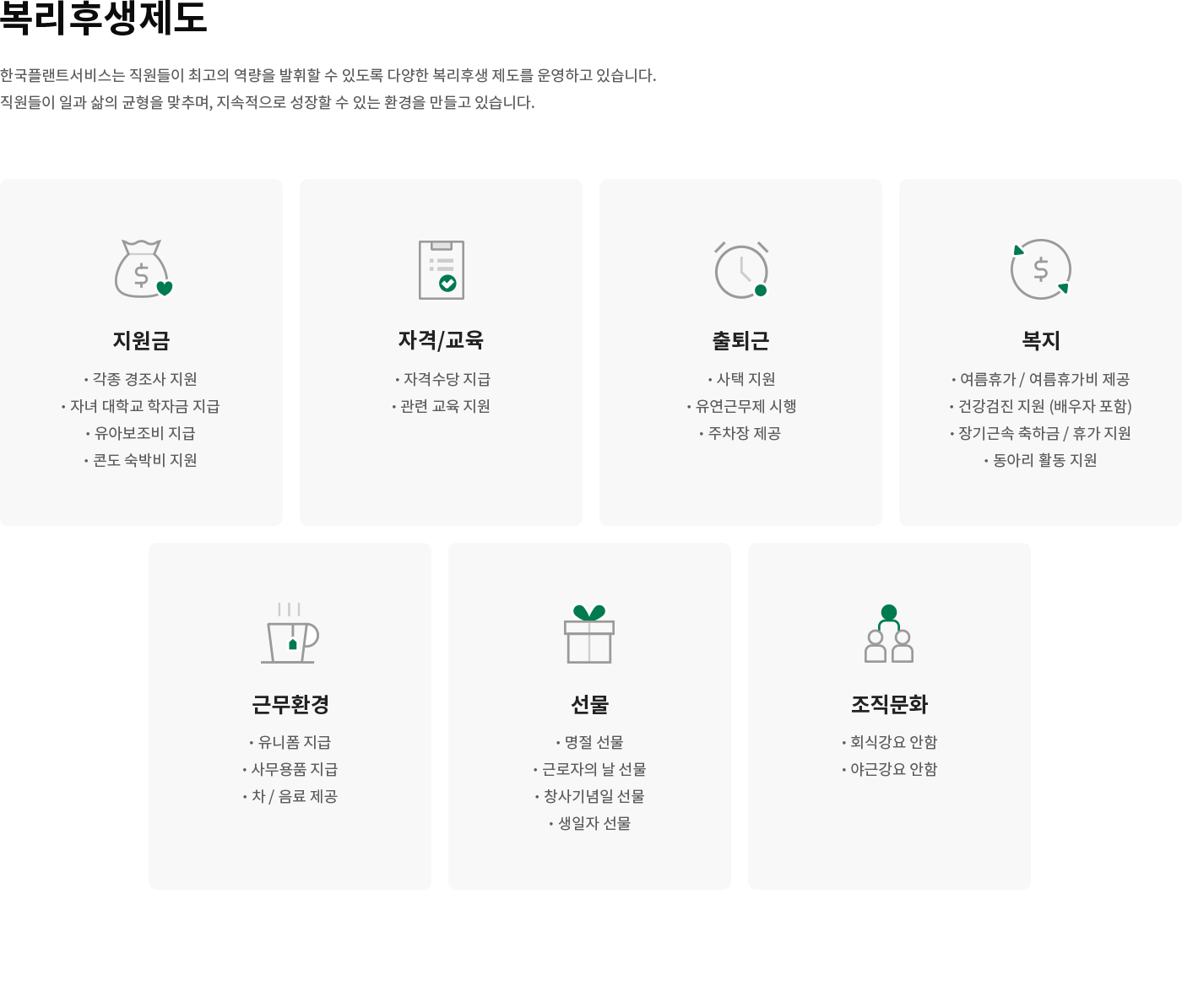 HPS 복리후생제도